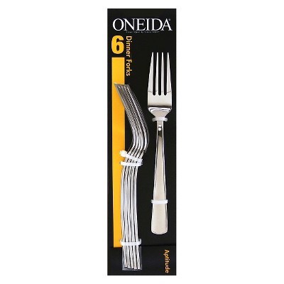 slide 1 of 3, Oneida Aptitude Dinner Forks, 6 ct