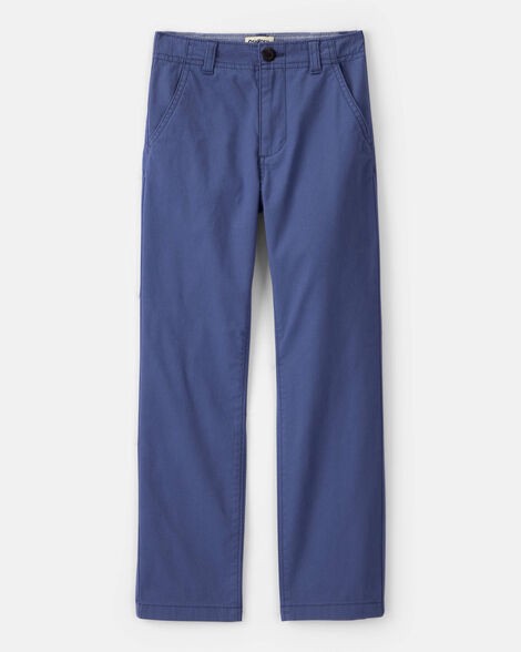 slide 1 of 3, Boys Flat Front Fashion Pants - Blue Blue 7, 1 ct