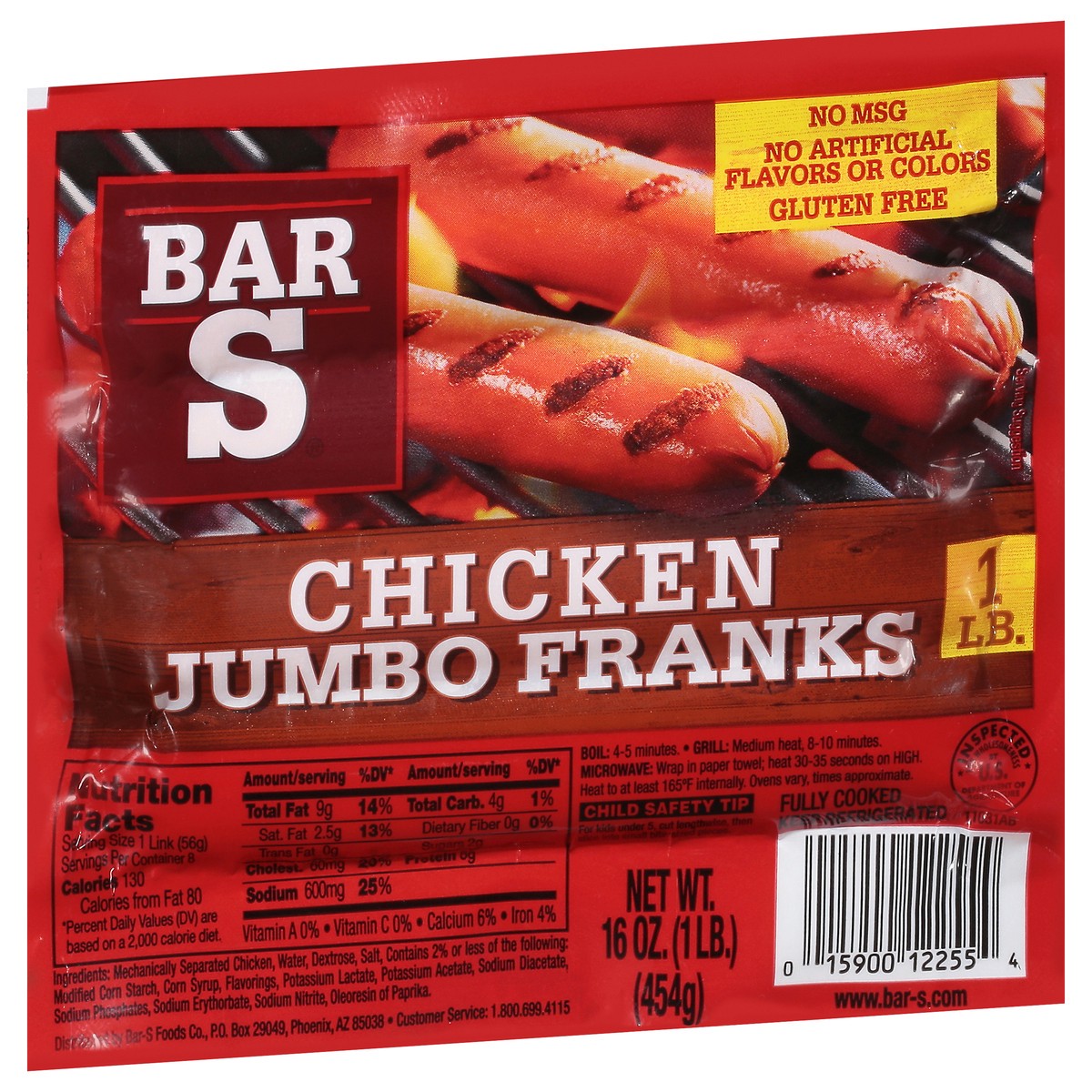 slide 2 of 14, Bar-S Jumbo Chicken Franks 16 oz, 16 oz