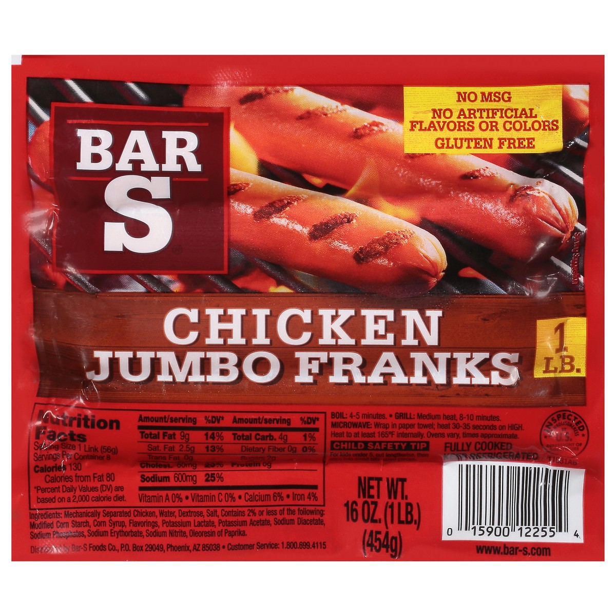 slide 4 of 14, Bar-S Jumbo Chicken Franks 16 oz, 16 oz