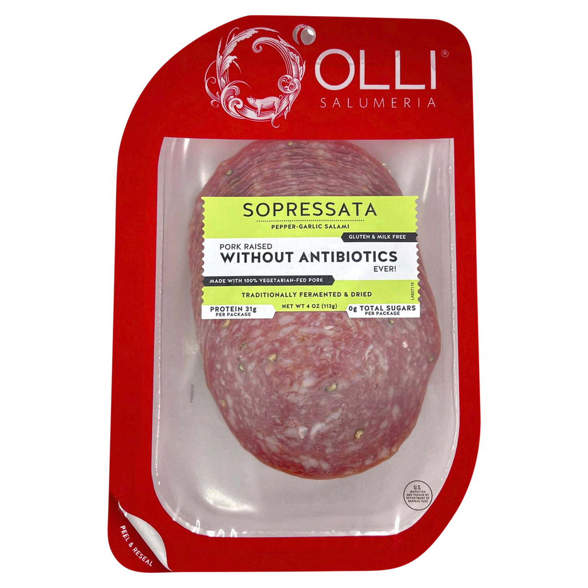 slide 1 of 9, Olli Salumeria Sopressata Pepper-Garlic Salami 4 oz, 4 oz