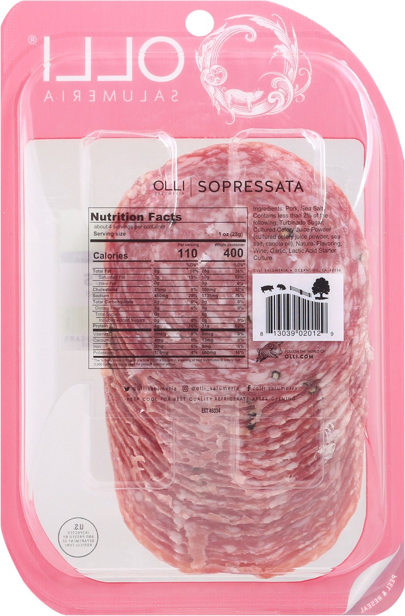 slide 9 of 9, Olli Salumeria Sopressata Pepper-Garlic Salami 4 oz, 4 oz