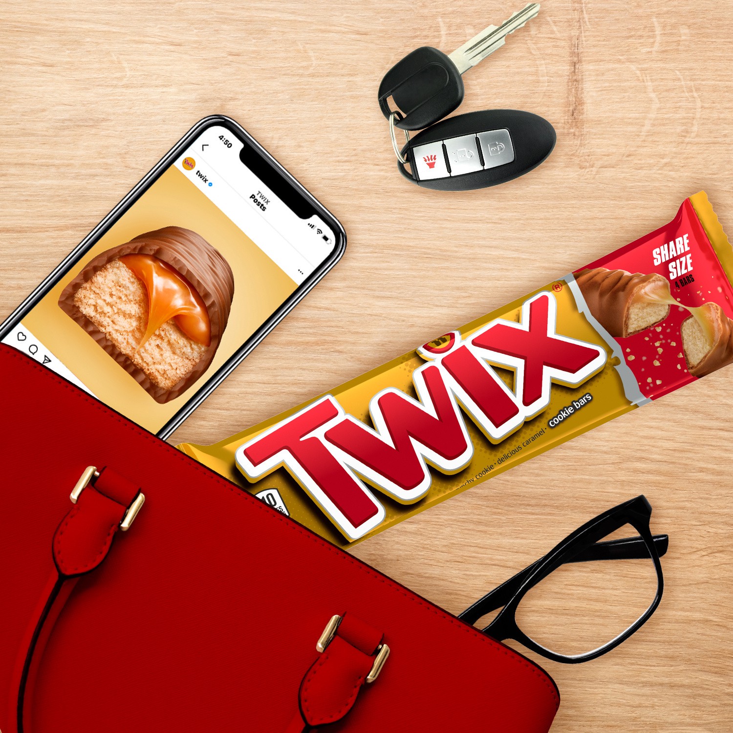 slide 2 of 8, TWIX Chocolate Caramel Candy Cookie Bars Sharing Size - 3.02oz, 3.02 oz