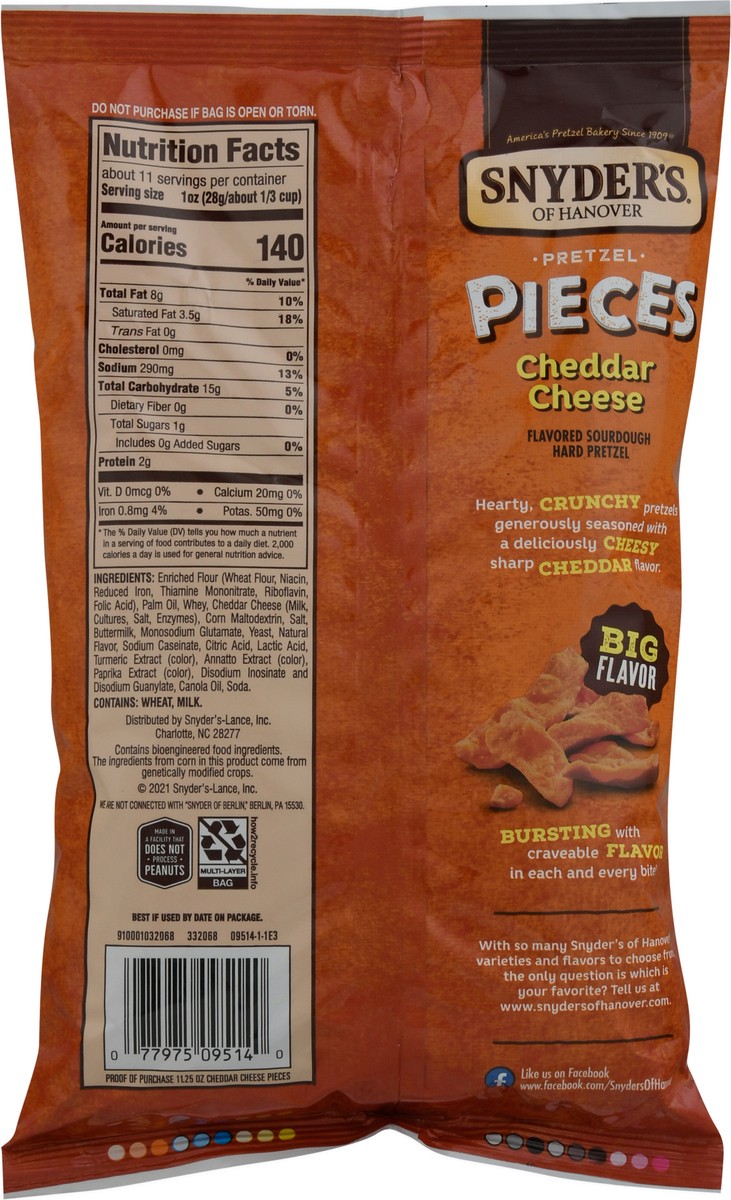 slide 8 of 11, Snyder's of Hanover Cheddar Cheese Flavored Pretzel Pieces, 11.250 oz