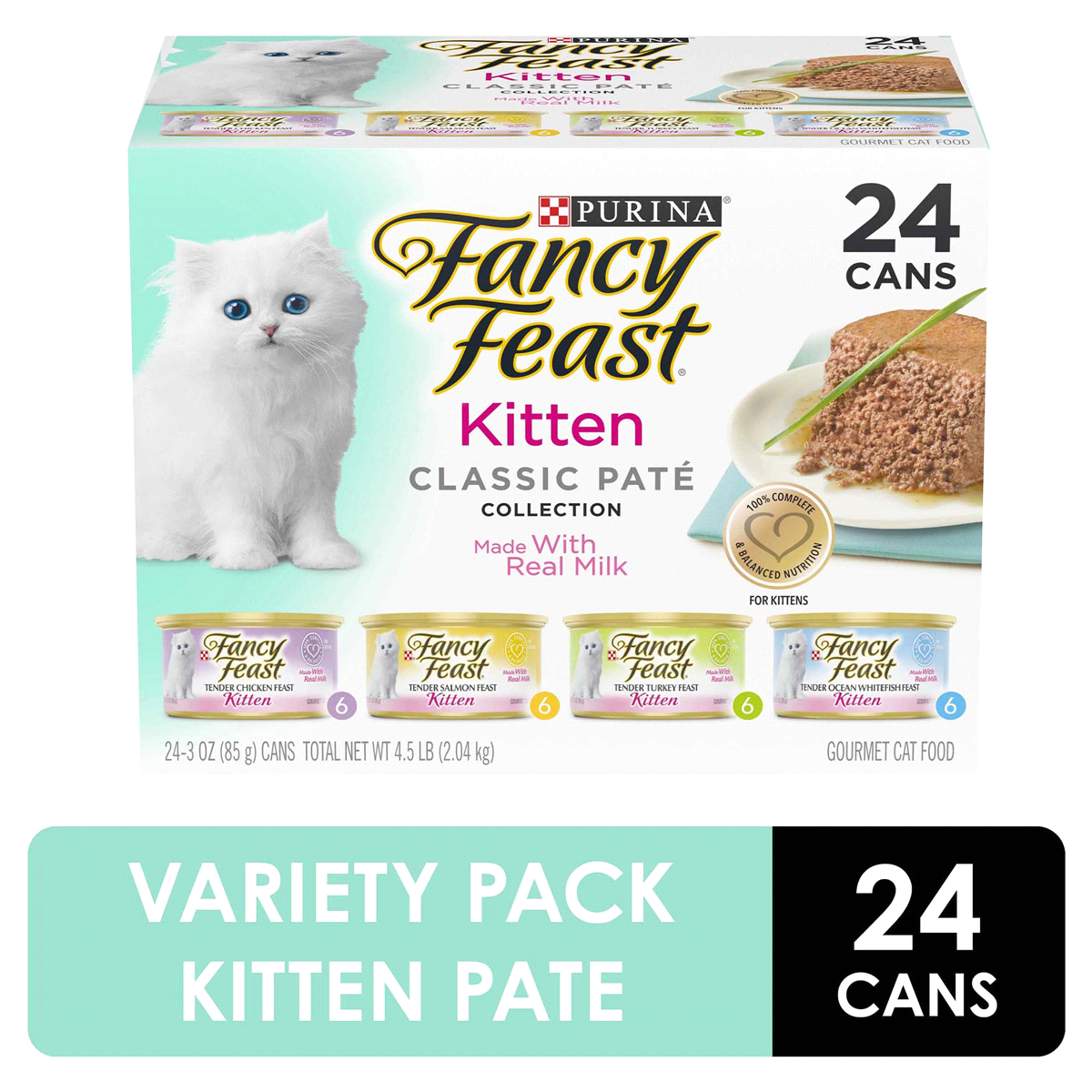 slide 1 of 1, Fancy Feast Classic Pate Collection Wet Kitten Food Variety Pack, 24 ct; 3 oz
