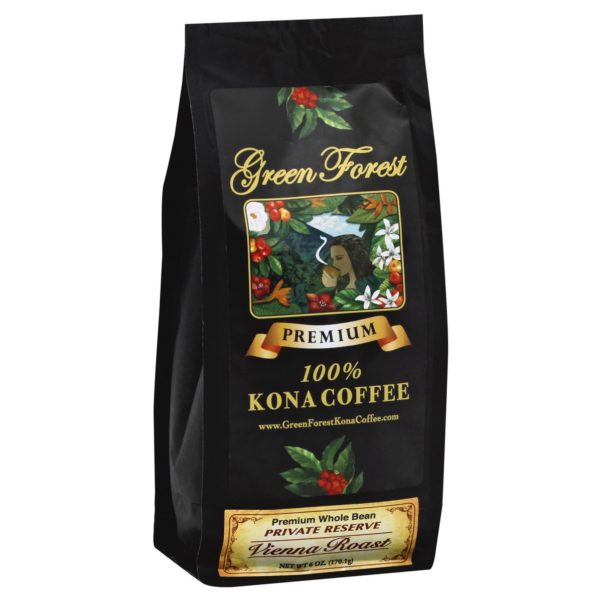 slide 3 of 9, Green Forest 100% Kona Vienna Roast Beans- 6 oz, 6 oz