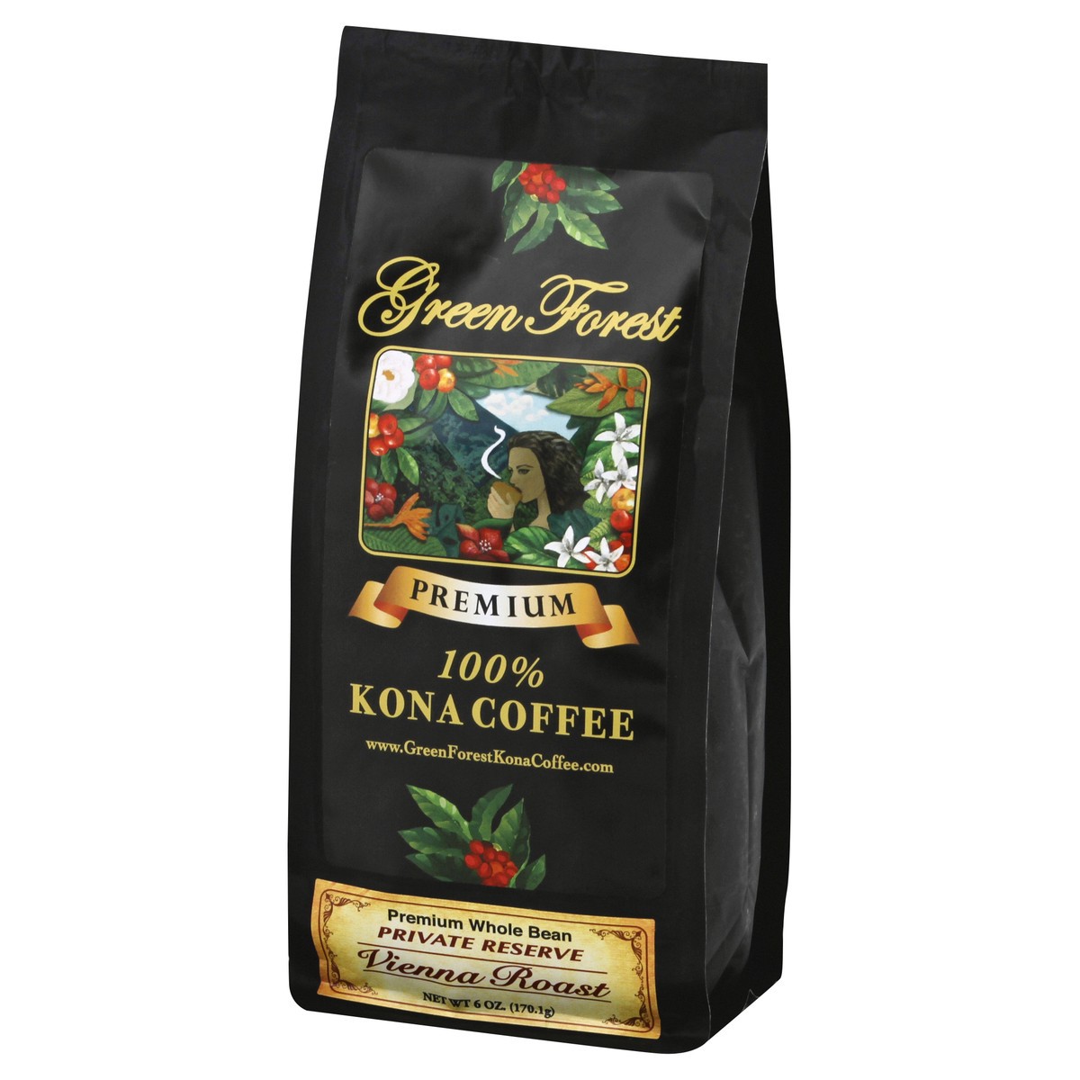 slide 9 of 9, Green Forest 100% Kona Vienna Roast Beans- 6 oz, 6 oz
