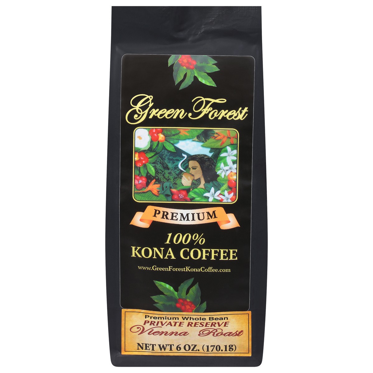 slide 1 of 9, Green Forest 100% Kona Vienna Roast Beans- 6 oz, 6 oz