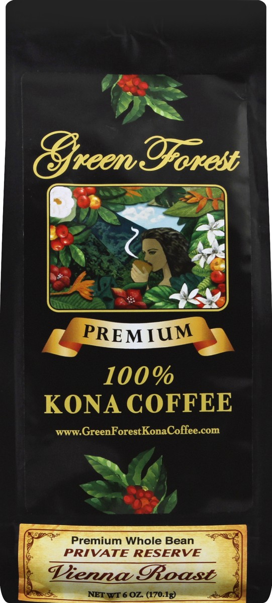 slide 2 of 9, Green Forest 100% Kona Vienna Roast Beans- 6 oz, 6 oz