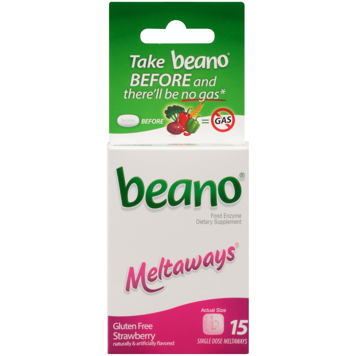 slide 9 of 10, Beano Strawberry Meltaways Tabs, 15 ct