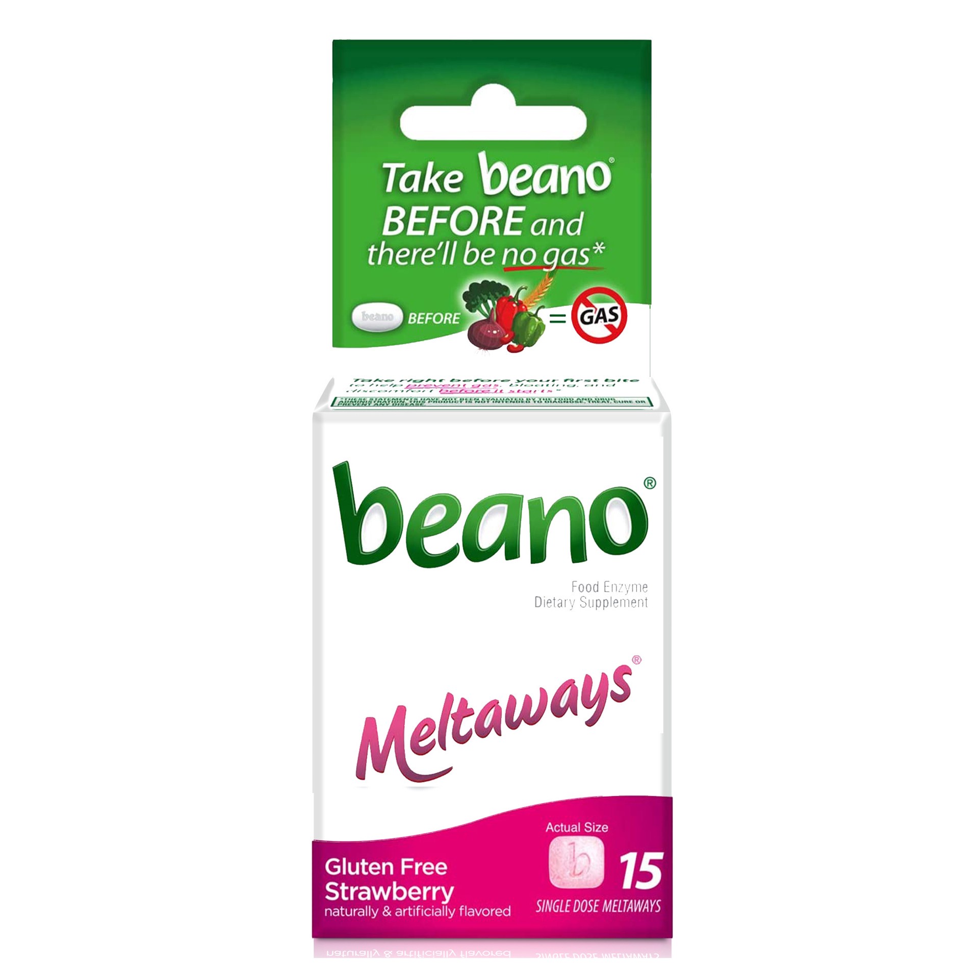 slide 1 of 10, Beano Strawberry Meltaways Tabs, 15 ct