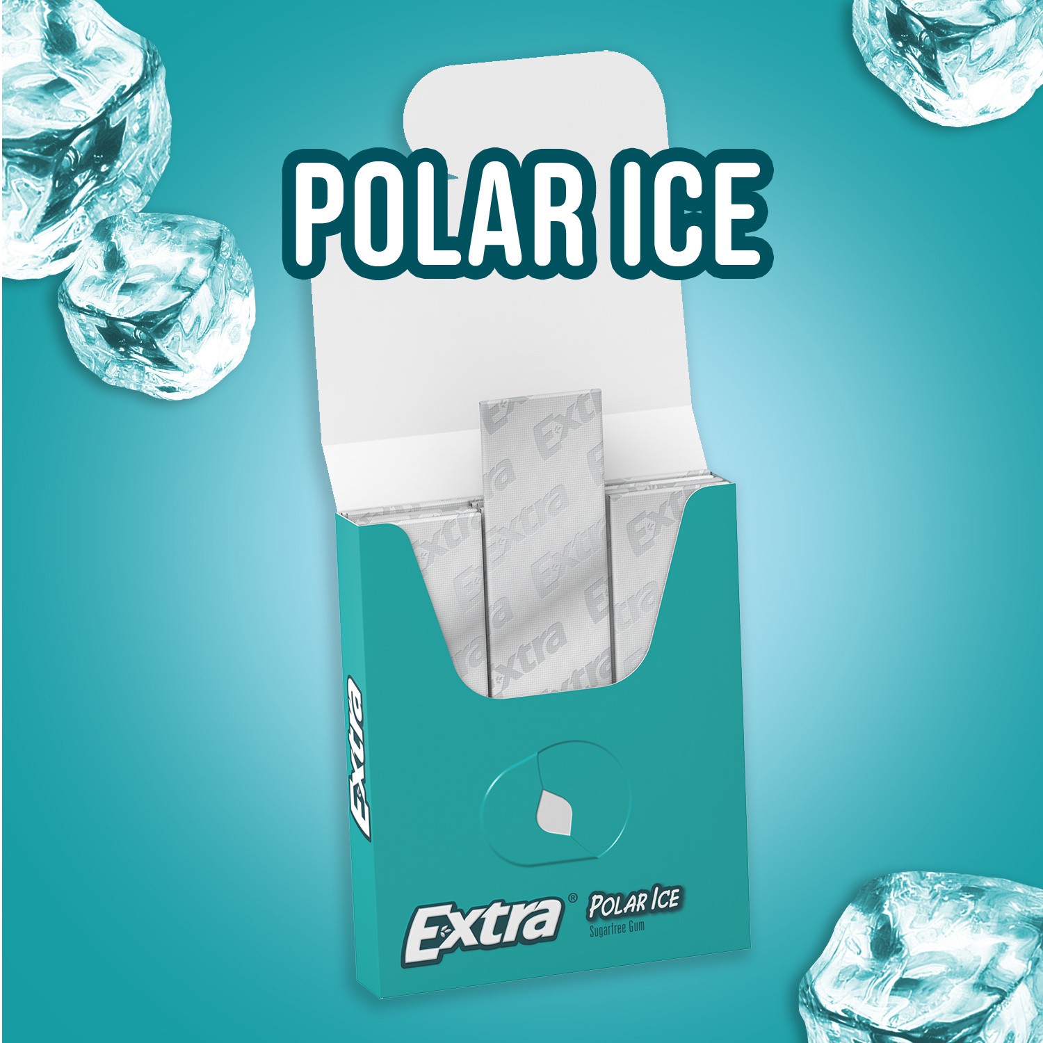 slide 3 of 8, EXTRA Polar Ice Sugar Free Chewing Gum Single Pack, 15 Pieces, 15 ct