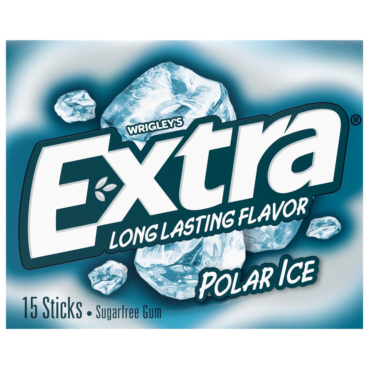 slide 1 of 8, EXTRA Gum Polar Ice Sugar Free Chewing Gum, Single Pack, 15 Stick, 15 ct