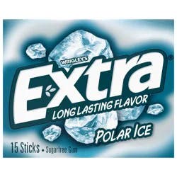 EXTRA Gum Polar Ice Sugar Free Chewing Gum, Single Pack, 15 Stick
