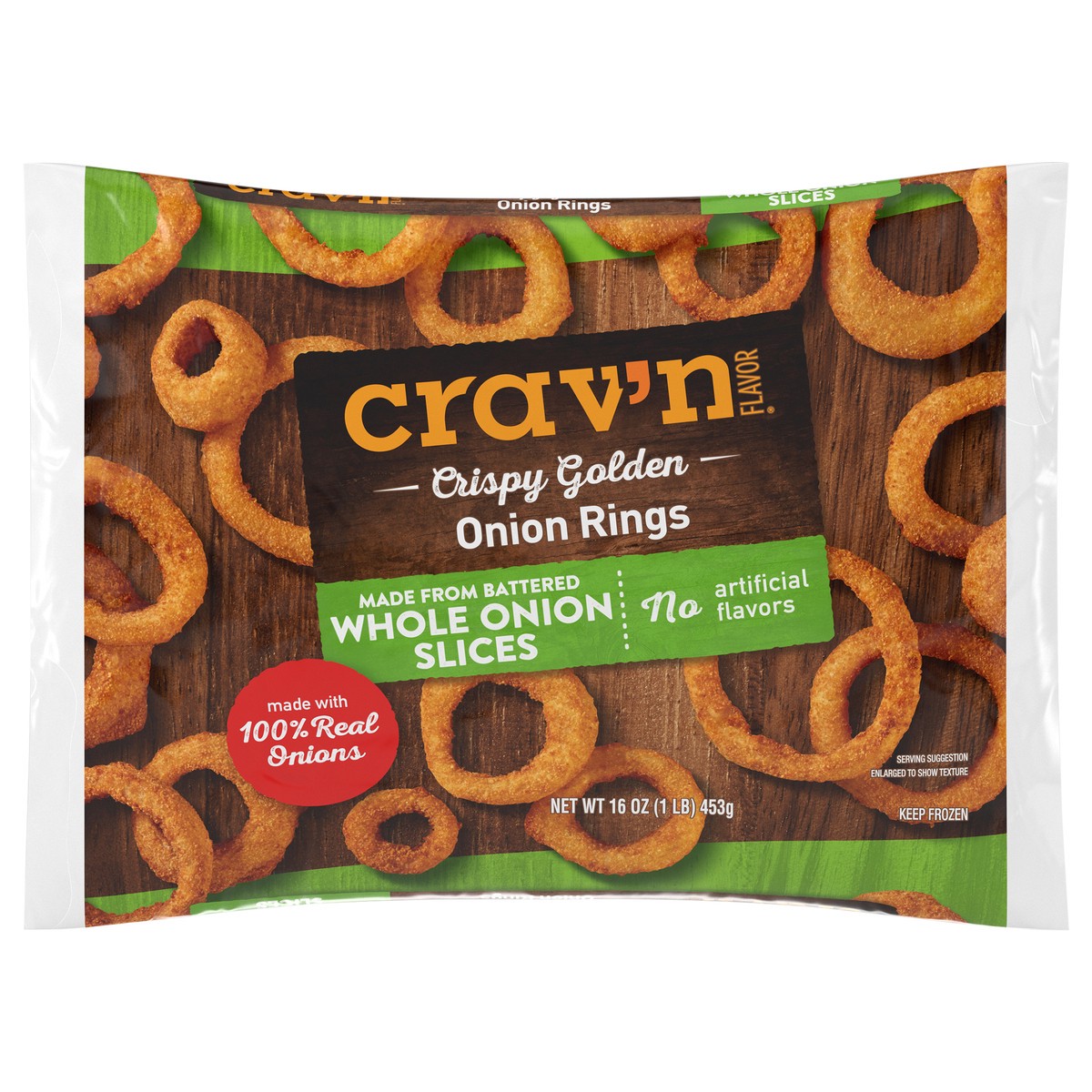 slide 2 of 4, Crav'n Flavor Crispy Golden Onion Rings 16 oz, 16 oz