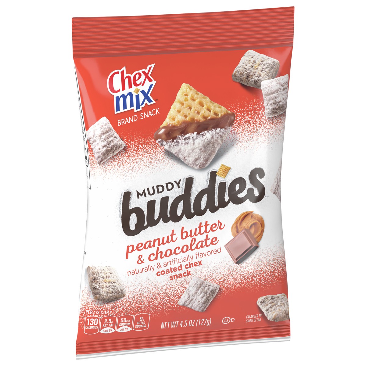 slide 11 of 14, Chex Mix Muddy Buddies, Peanut Butter and Chocolate, Snack Bag, 4.5 oz, 4.5 oz