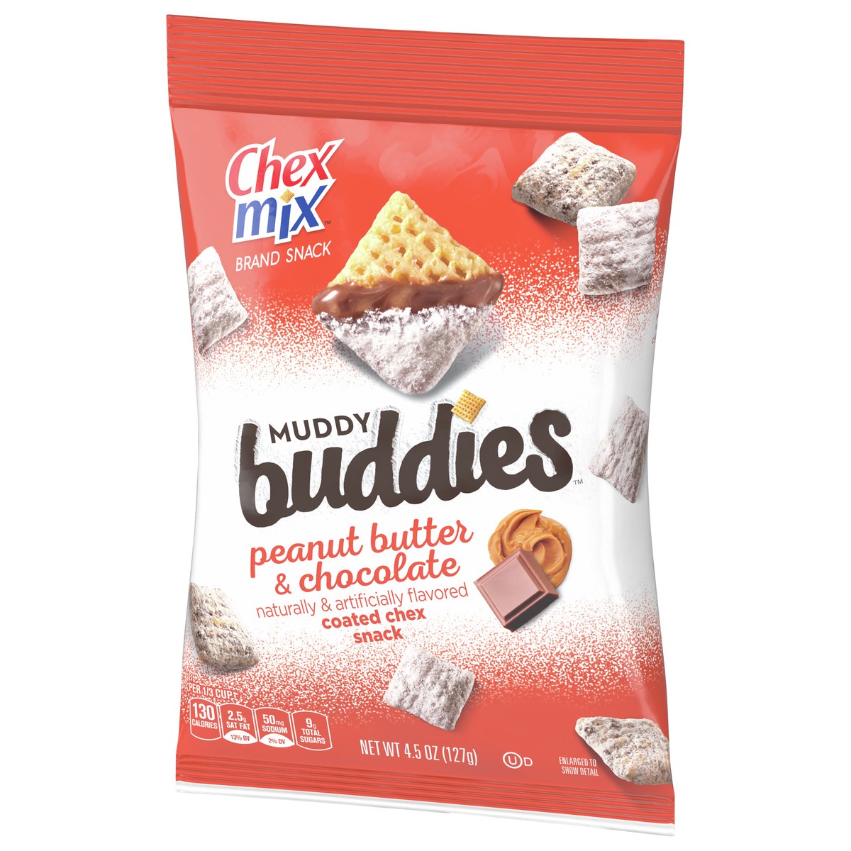 slide 2 of 14, Chex Mix Muddy Buddies, Peanut Butter and Chocolate, Snack Bag, 4.5 oz, 4.5 oz