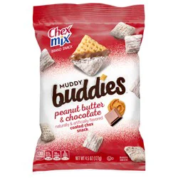 Chex Mix Muddy Buddies, Peanut Butter and Chocolate, Snack Bag, 4.5 oz