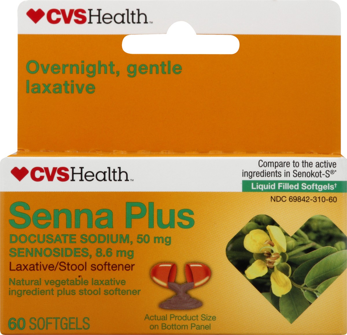 slide 1 of 11, CVS Health Senna Plus Softgels, 60 Ct, 1 ct