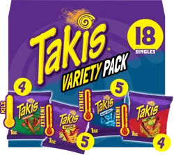 Takis Assorted Tortilla Chips Variety Pack - 18 x 1 oz Packages
