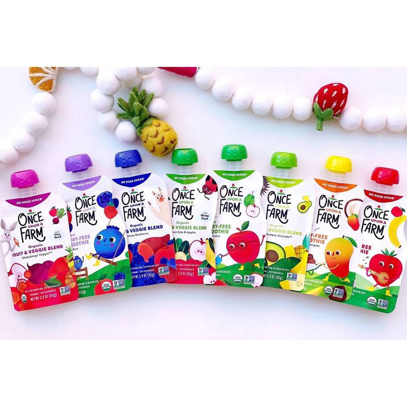 slide 3 of 3, Once Upon a Farm Organic Mango Coconut Dairy-Free Kids Smoothie Pouch, 4oz, 4 oz