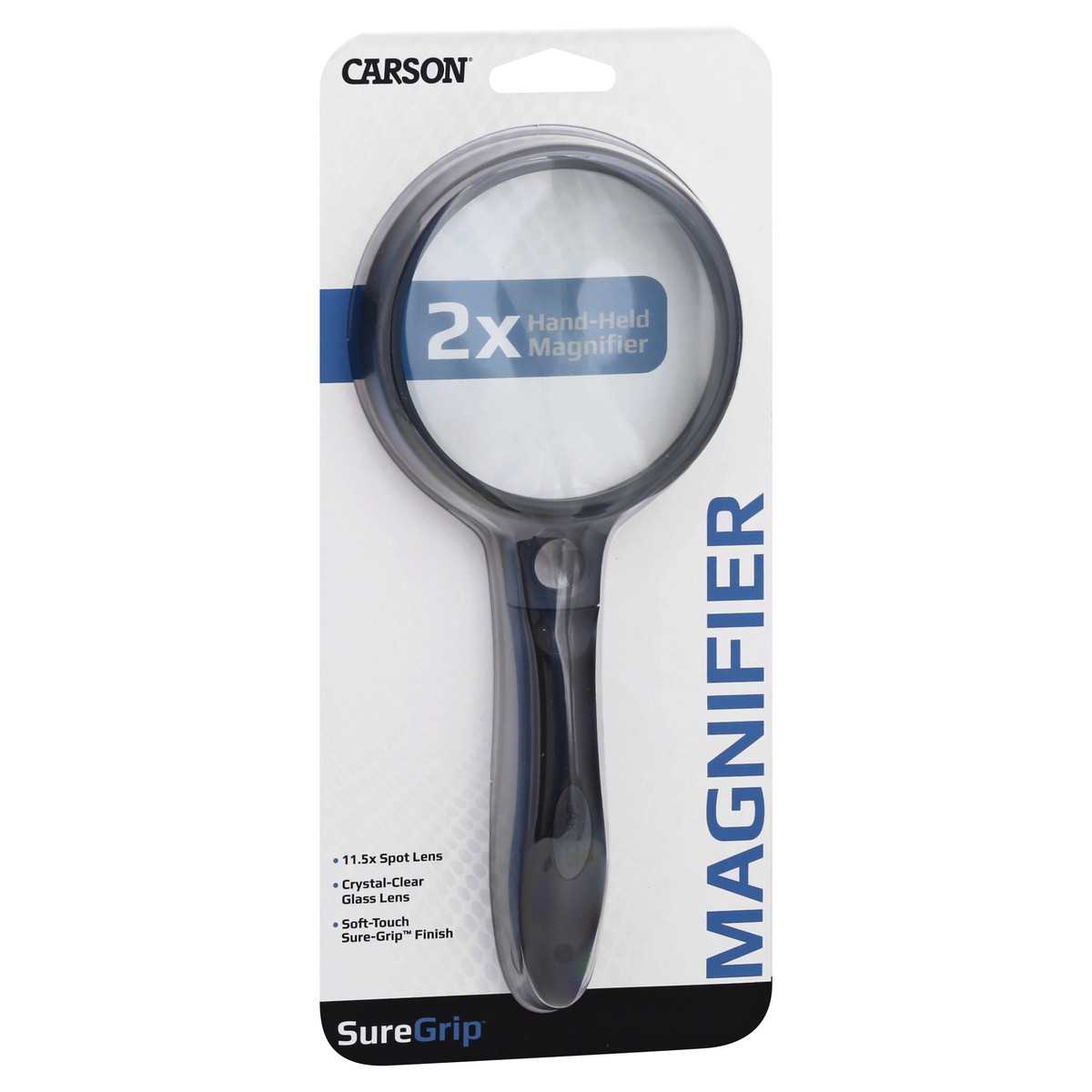 slide 8 of 8, Carson SureGrip 2x Hand-Held Magnifier 1 ea, 1 ea