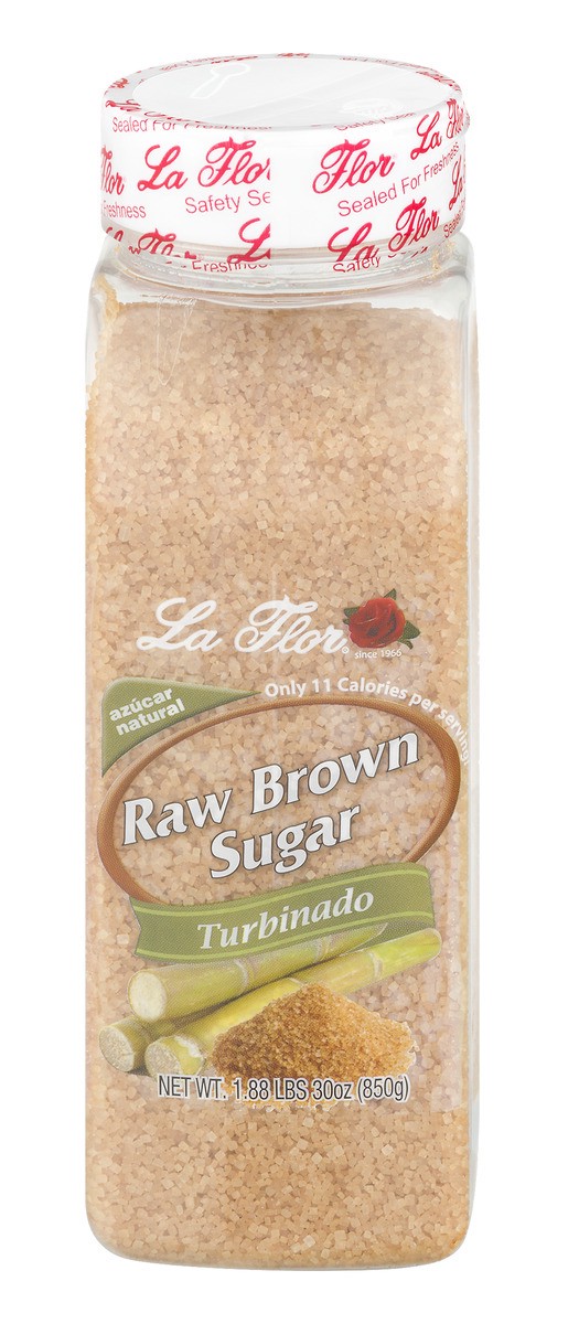 slide 1 of 9, La Flor Raw Brown Sugar (Turbinado), 30 oz