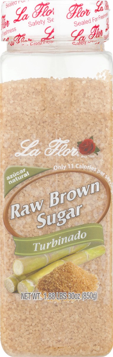 slide 8 of 9, La Flor Raw Brown Sugar (Turbinado), 30 oz