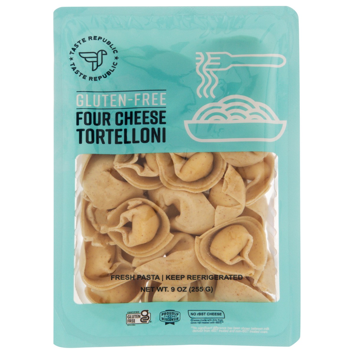 slide 1 of 9, Taste Republic Gluten-Free Four Cheese Tortelloni 9 oz, 9 oz