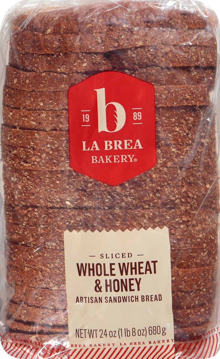 slide 12 of 12, La Brea Bakery Sliced Whole Wheat & Honey Artisan Sandwich Bread 24 oz, 24 oz