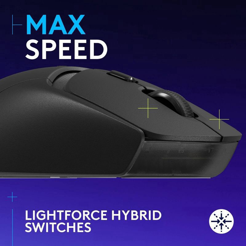 slide 2 of 9, Logitech G309 LIGHTSPEED Wireless Gaming Mouse, LIGHTFORCE Hybrid Switches, HERO 25K Sensor, PC & Mac - Black, 1 ct
