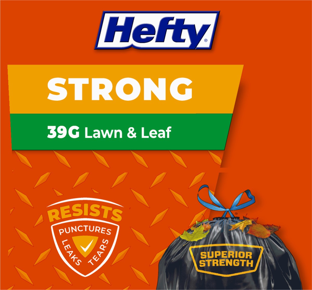 slide 2 of 9, Hefty 39 Gallon Extra Large Drawstring Lawn & Leaf Trash Bags 18 ea, 18 ct