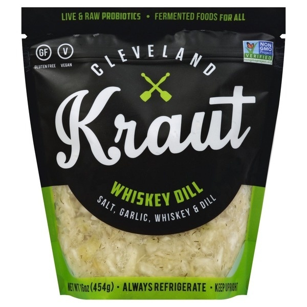 slide 1 of 1, Cleveland Kraut Whiskey Dill Sourkraut Bag, 15 oz