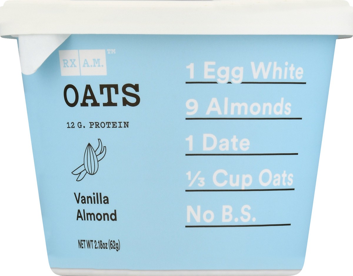 slide 8 of 9, RX A.M. Oats Oat Cup, Vanilla Almond, 12g Protein, 2.18oz Cup, 1 Count, 2.18 oz