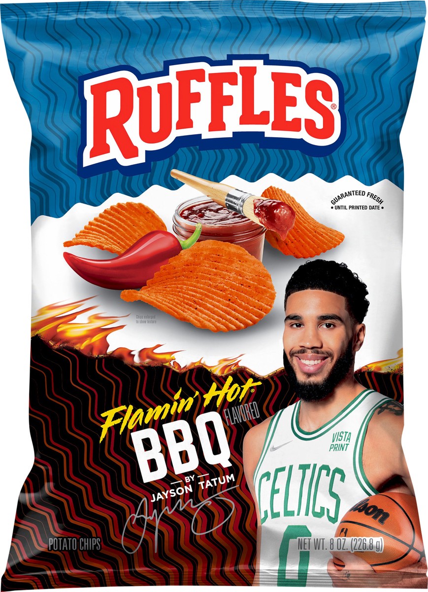 slide 4 of 4, Ruffles Flamin' Hot BBQ Chips, 8 oz