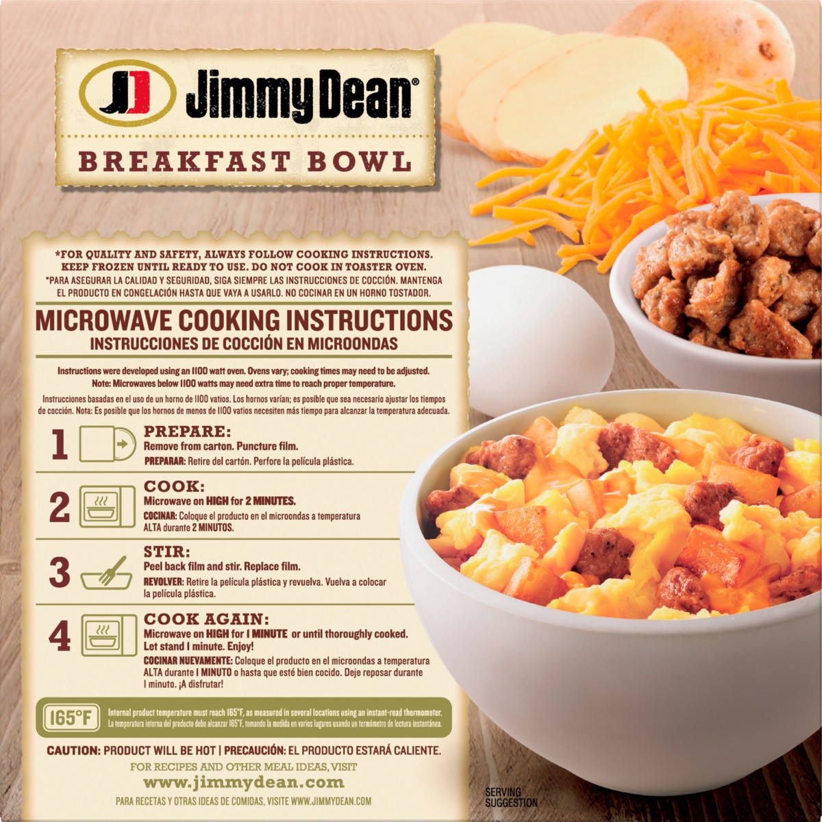 slide 5 of 9, Jimmy Dean Breakfast Bowl, Sausage, Frozen, 7 oz Bowl, 198.45 g