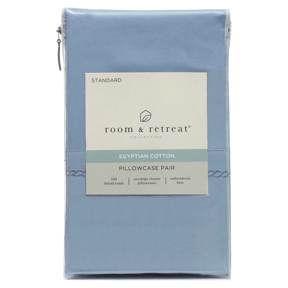 slide 1 of 2, Home 500 Thread Count Egyptian Cotton Pillowcases, Standard, Faded Denim, 2 ct