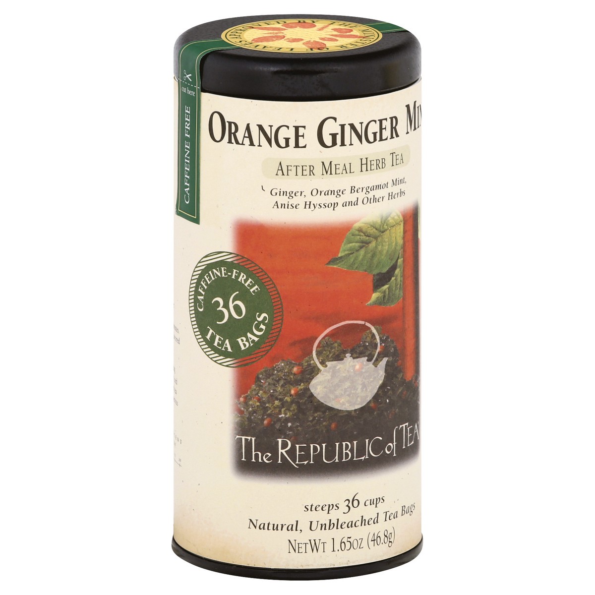 slide 6 of 11, The Republic of Tea Caffeine-Free Bags Orange Ginger Mint Herb Tea - 36 ct, 36 ct