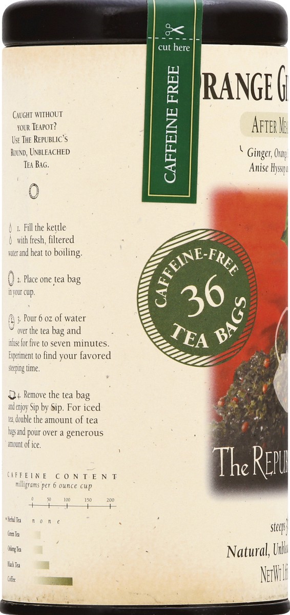 slide 11 of 11, The Republic of Tea Caffeine-Free Bags Orange Ginger Mint Herb Tea - 36 ct, 36 ct