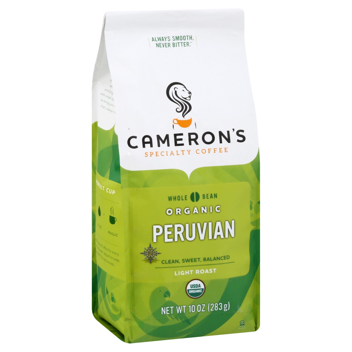 slide 5 of 12, Cameron's Organic Whole Bean Light Roast Peruvian Coffee - 10 oz, 10 oz