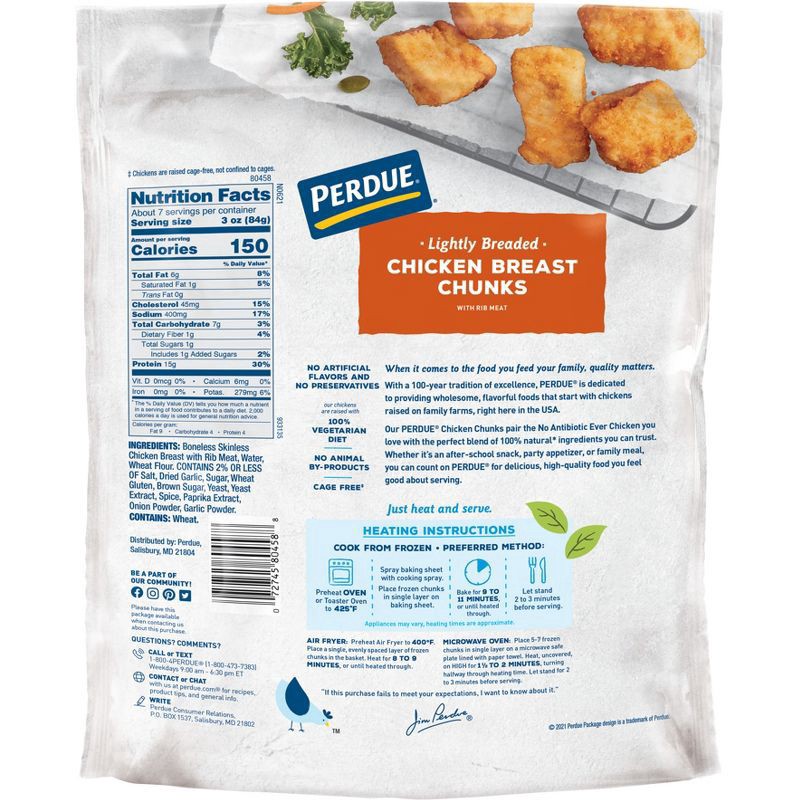 slide 2 of 4, PERDUE Simply Smart Lightly Breaded Chicken Breast Chunks, 22 oz, 22 oz