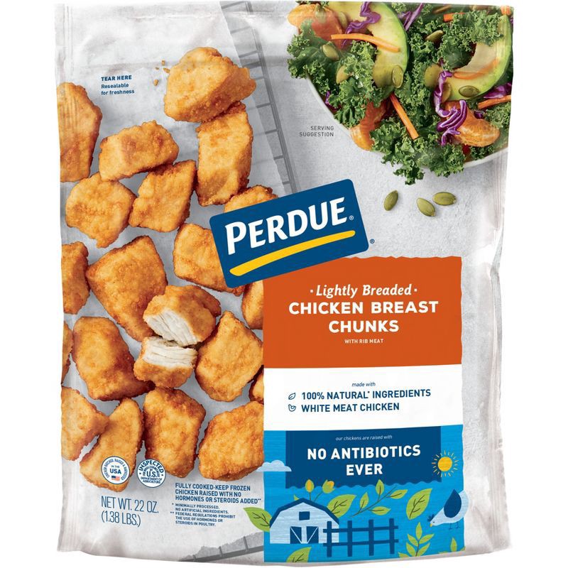 slide 1 of 4, PERDUE Simply Smart Lightly Breaded Chicken Breast Chunks, 22 oz, 22 oz