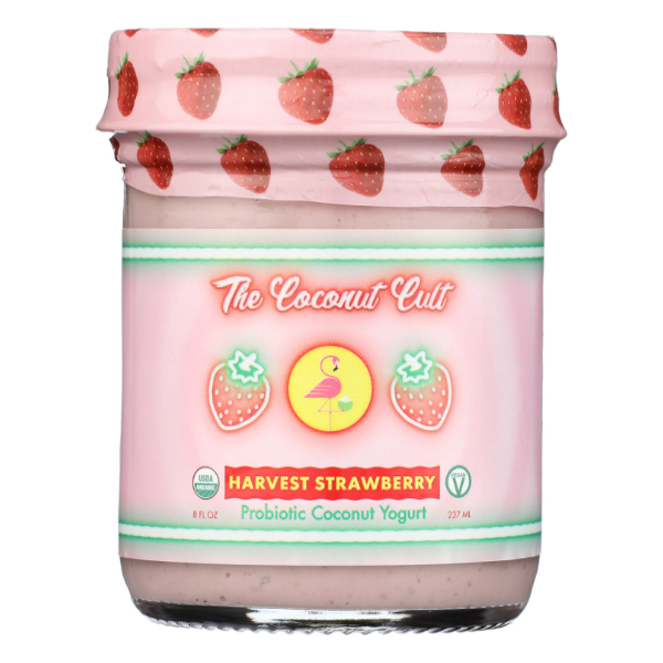 slide 1 of 1, Coconut Cult - The Coconut Cult Harvest Strawberry Probiotic Coconut Yogurt, 8 fl oz