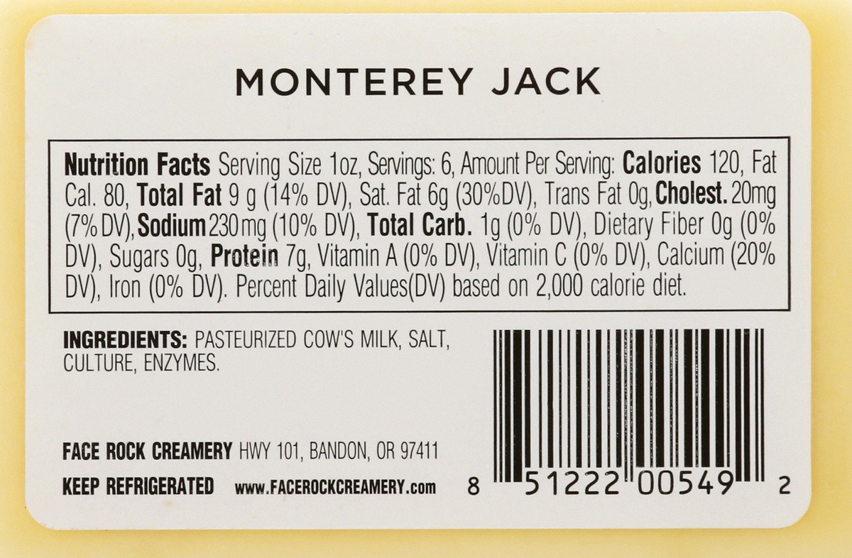 slide 4 of 9, Face Rock Creamery Premium Monterey Jack Handmade Cheese, 6 oz
