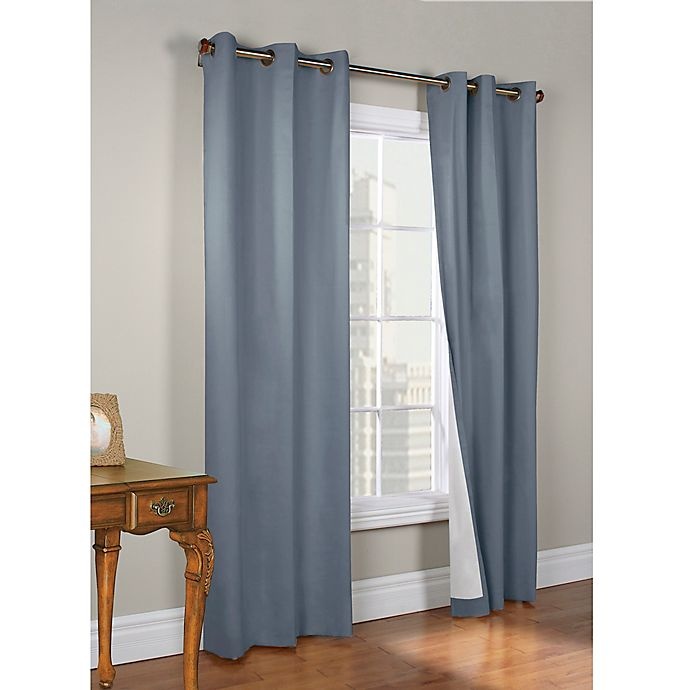 slide 1 of 1, Commonwealth Home Fashions Weathermate 84-Inch Grommet Top Window Curtain Panels - Blue, 2 ct