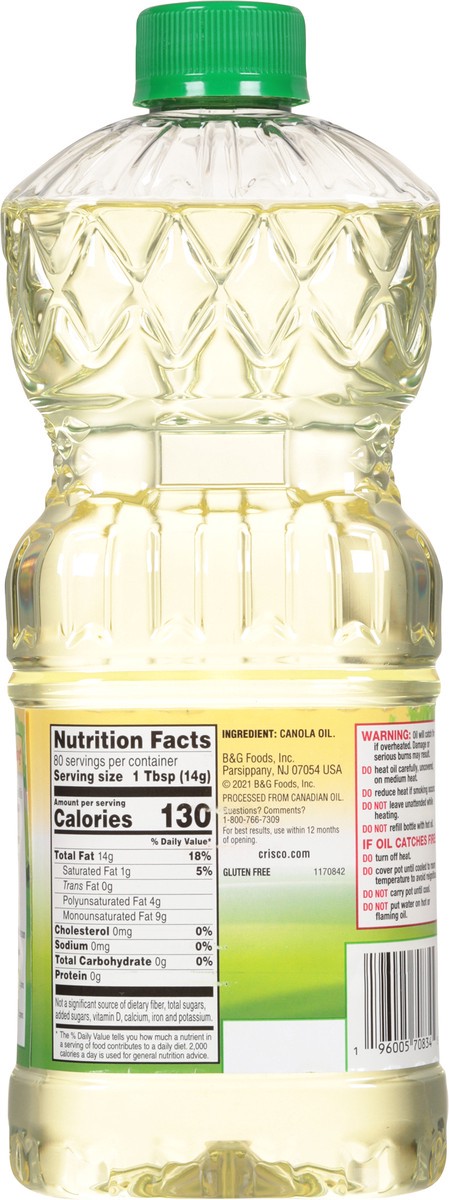 slide 4 of 16, Crisco Pure Canola Oil, Gluten-Free, 40 fl oz, 40 fl oz