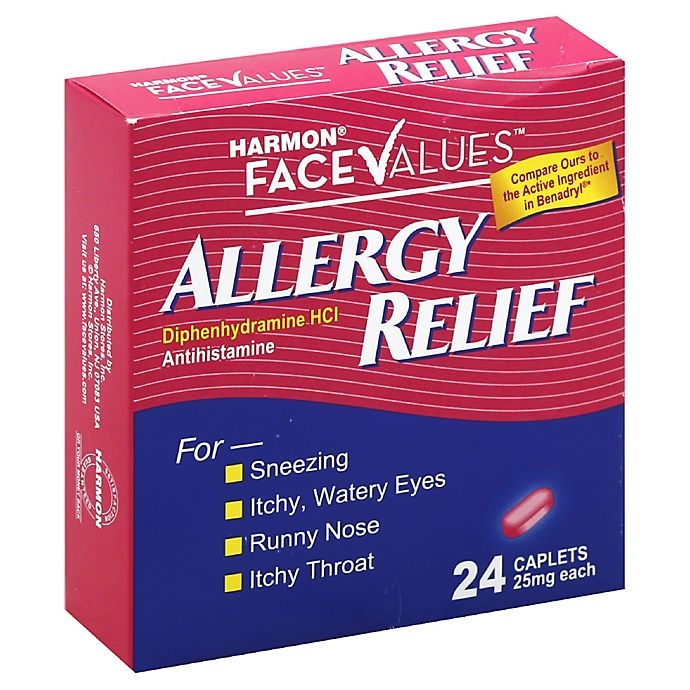 slide 1 of 1, Harmon Face Values Allergy Relief Antihistamine Caplets, 24 ct