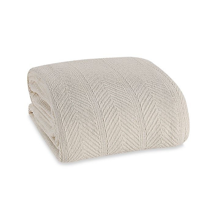 slide 1 of 1, Eddie Bauer Herringbone Cotton Full/Queen Blanket - Bone, 1 ct