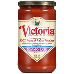Victoria Low Sodium Tomato Basil Sauce 24 oz. Jar