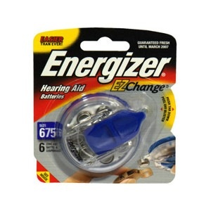 slide 1 of 1, Energizer Ez Change Hearing Aid Batteries With Dispenser Size 675 1.4v, 6 ct